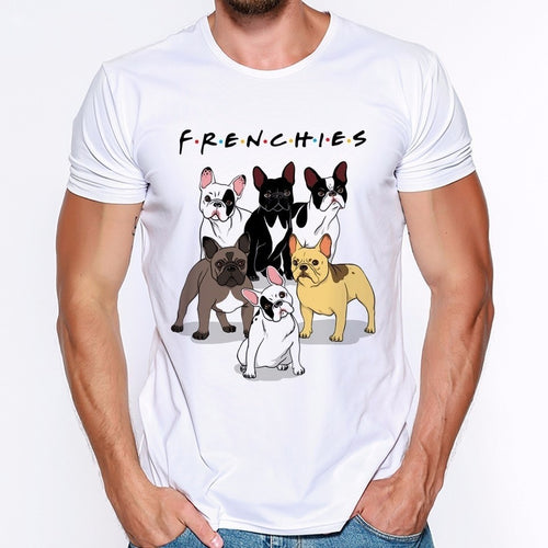 Fashion French Bulldog Printed T-Shirt Men's Dogs Animal T Shirt Summer High Quality Hipster Tee Tops